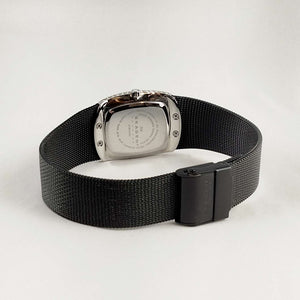 Skagen Women's Watch, Oval Mother of Pearl Dial, Black Mesh Strap