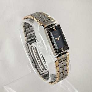 Seiko Unisex Watch, Navy Rectangular Dial, Beveled Crystal, Bracelet Strap