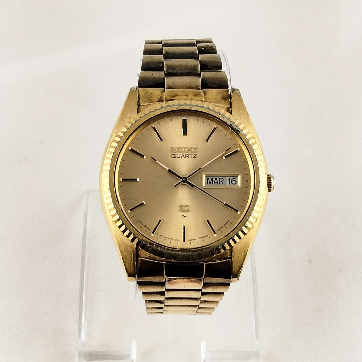 Seiko Watch, Gold Tone, Bracelet Strap