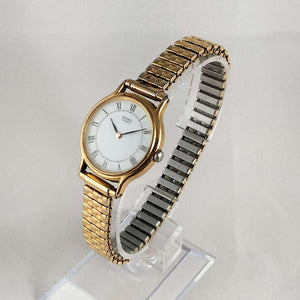 Seiko Watch, Gold Tone, Stretch Strap