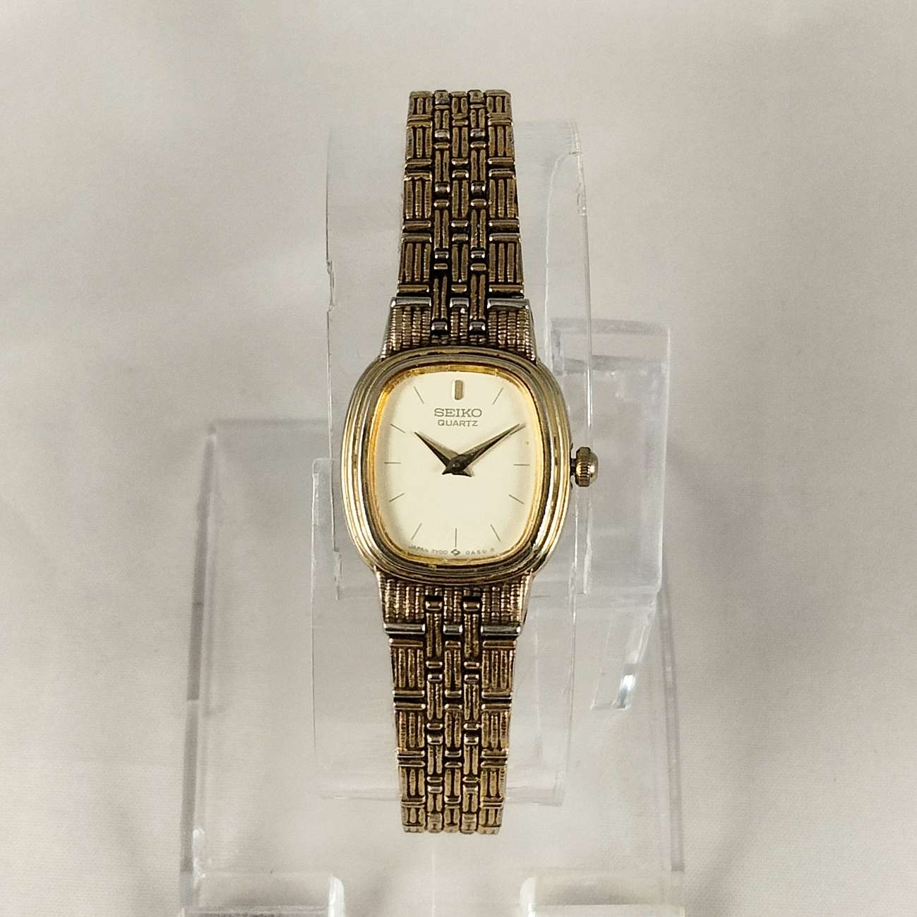 Seiko Petite Watch, Gold Tone, Textured Bracelet Strap