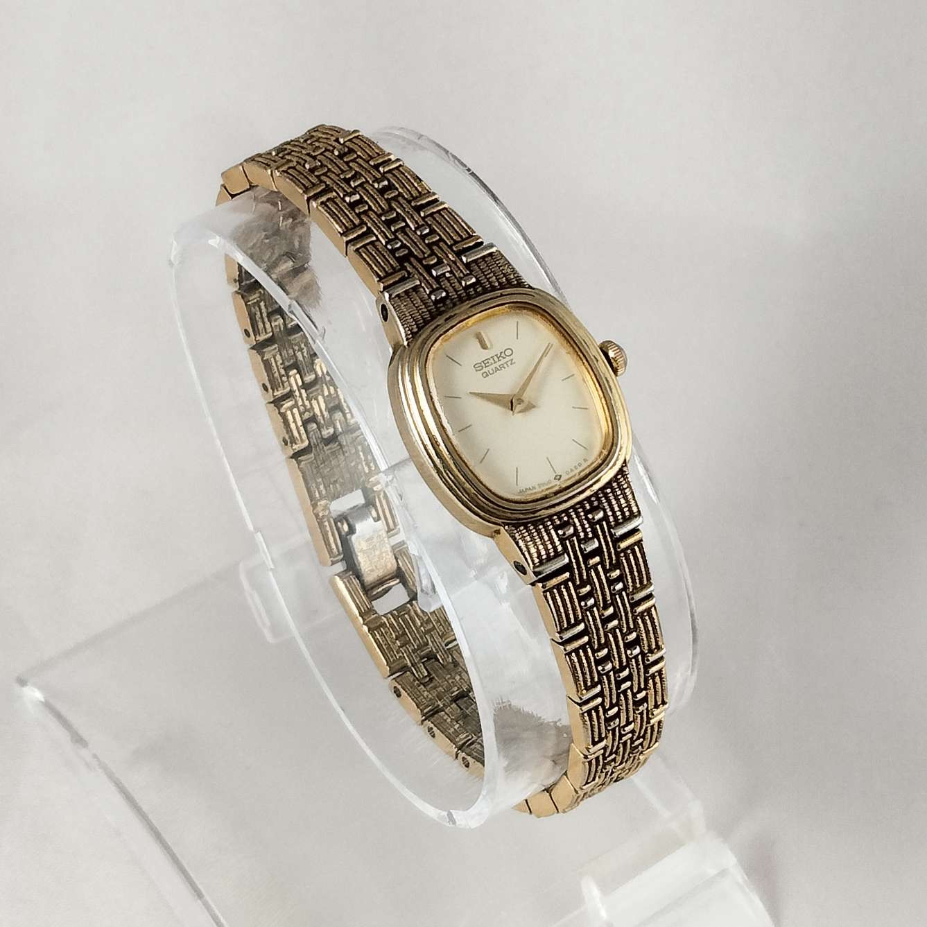 Seiko Petite Watch, Gold Tone, Textured Bracelet Strap