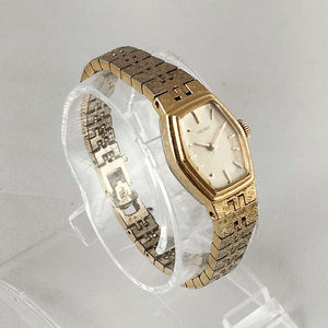 Seiko Petite Gold Tone Watch, Hexagonal Dial, Bracelet Strap