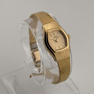 Seiko Women's Petite Gold Tone Watch, Small Hexagon Dial, Bracelet Strap