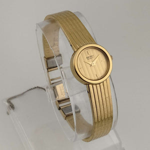 Seiko Women's Gold Tone Watch, Round and Gold Dial, Art Deco Style Strap