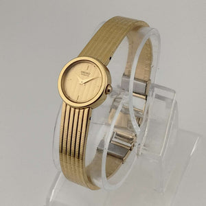 Seiko Women's Gold Tone Watch, Round and Gold Dial, Art Deco Style Strap