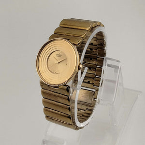 Seiko Women's Quartz Gold Tone Watch, Round Dial with Concentric Circle Detail