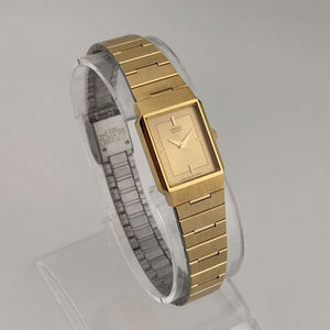 Seiko Unisex Watch, Gold Tone, Rectangular Dial, Adjustable Link Strap