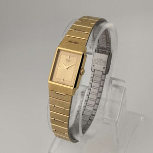 Seiko Unisex Watch, Gold Tone, Rectangular Dial, Adjustable Link Strap