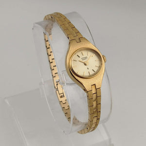 Citizen Petite Quartz Watch, Gold Tone, Oval Dial, Link Strap