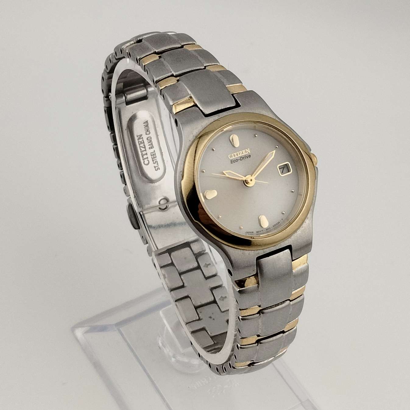 Citizen Unisex "Eco Drive" Automatic Watch, Gold and Silver Tone Details, Bracelet Strap