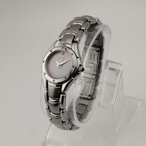 Seiko Automatic Petite Silver Tone Watch, Purple Mother of Pearl Dial, Bracelet Strap