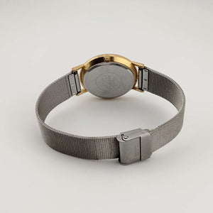 Skagen Silver Tone Unisex Watch, Gold Tone Details, Date Window, Adjustable Mesh Strap