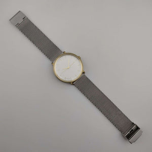 Skagen Men's Large Watch, Circular White Dial, Adjustable Mesh Strap