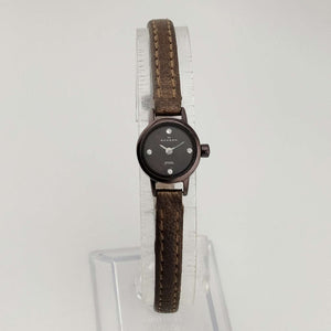 Skagen Ultra Petite Watch, Brown Mother of Pearl Dial, Jewel Detail, Genuine Leather Strap