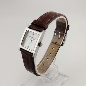 Skagen Watch, Square Mother of Pearl Dial, Genuine Brown Leather Strap