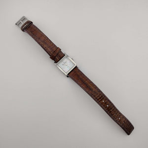 Skagen Watch, Square Mother of Pearl Dial, Genuine Brown Leather Strap