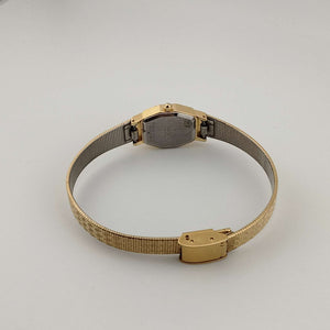 Gruen Quartz Petite Watch, All Gold Tone, Elongated Octagonal Dial, Adjustable Bracelet Strap