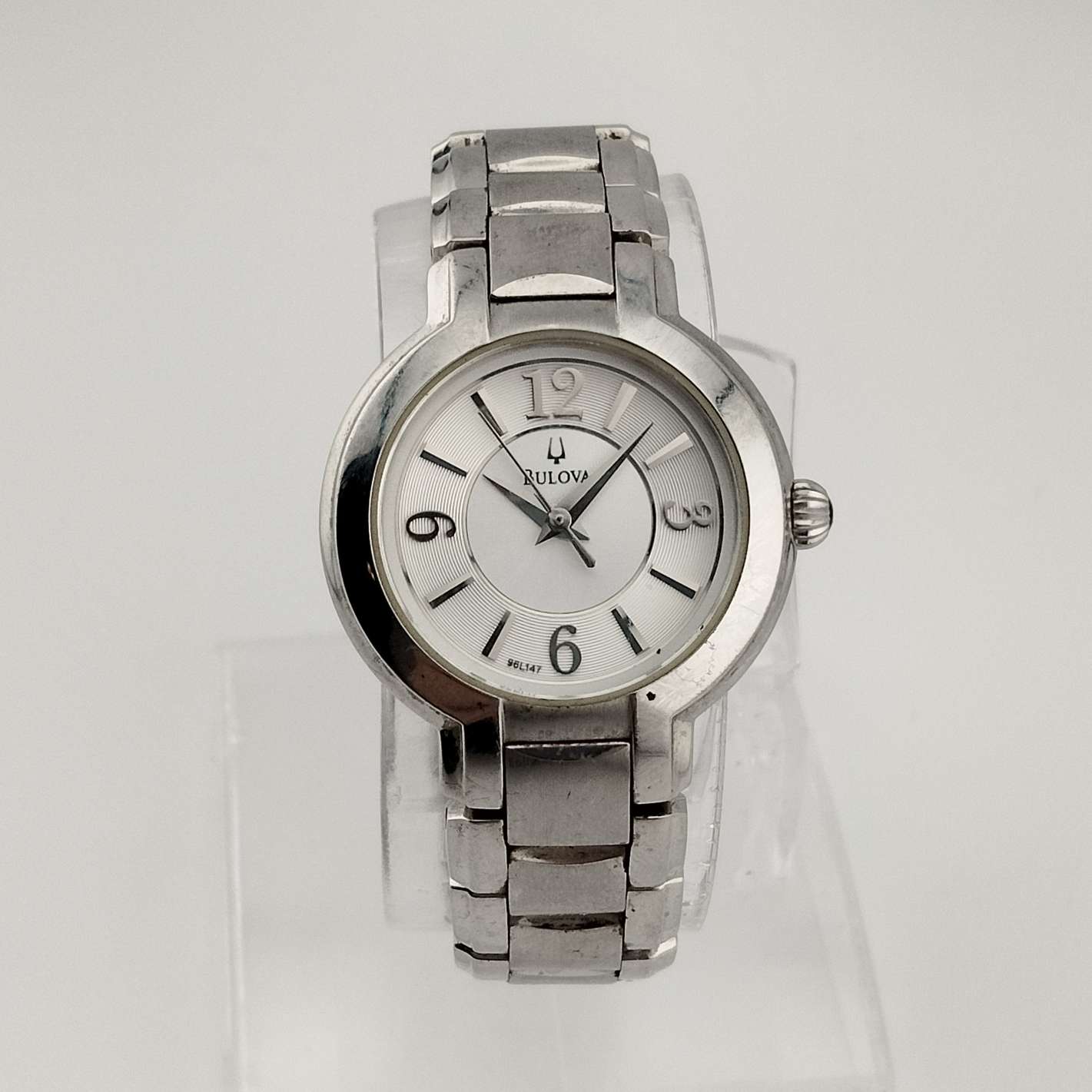 Bulova Petite Silver Tone Watch, Circular Dial, Bracelet Strap