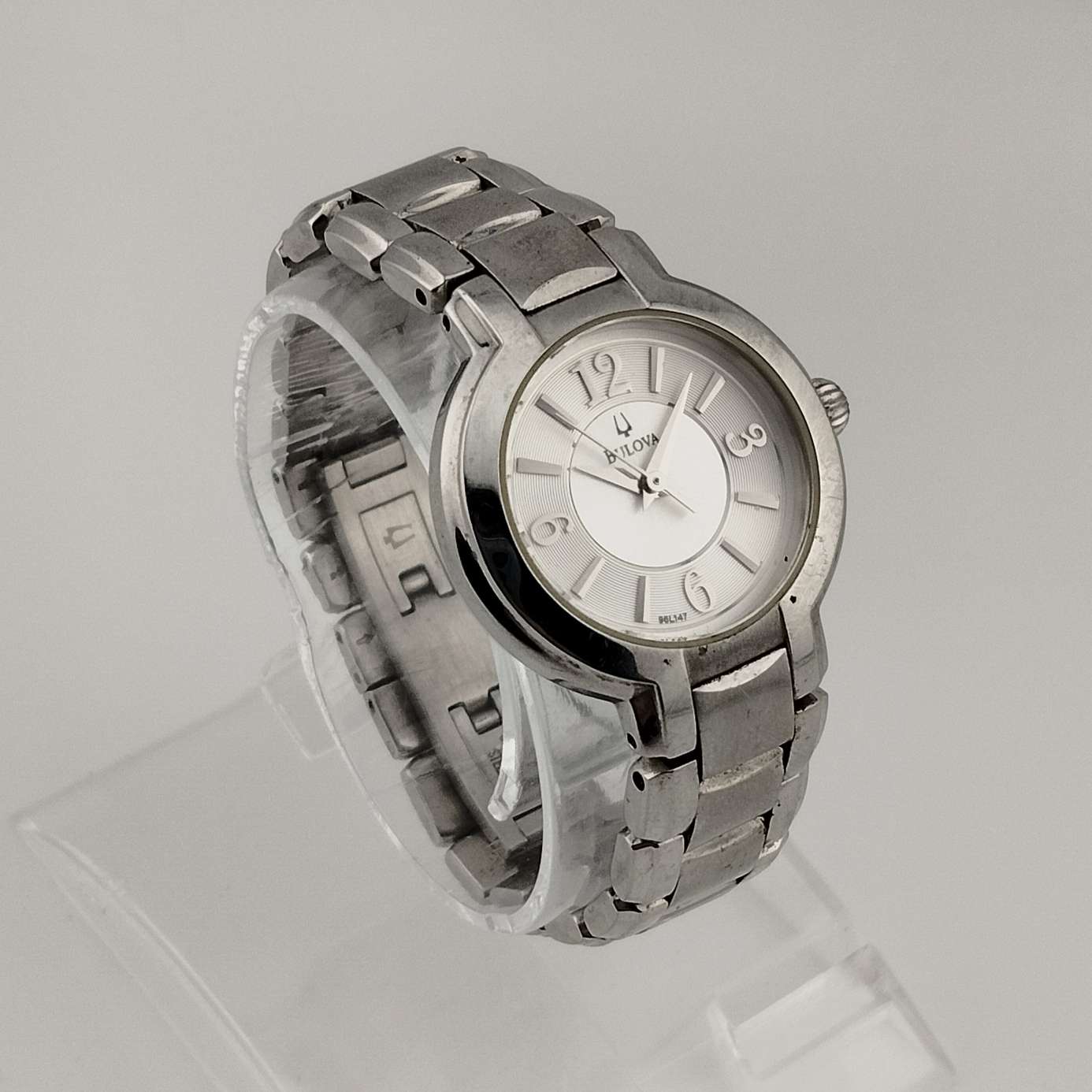 Bulova Petite Silver Tone Watch, Circular Dial, Bracelet Strap