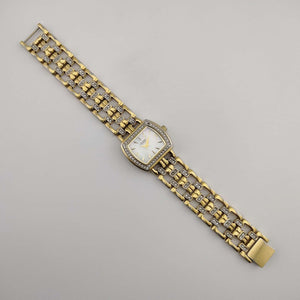 Caravelle by Bulova Gold Tone Women's Watch, Mother of Pearl Dial, Linked Bracelet Strap