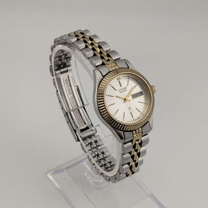 Unisex Citizen Silver Tone Watch, Gold Tone Accents, Round Dial, Date and Day, Link Strap