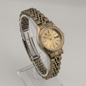 Citizen Unisex Gold Tone Watch, Round Dial, Date and Day Window, Bracelet Strap