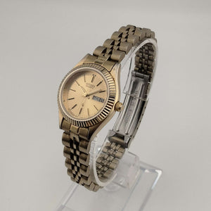 Citizen Unisex Gold Tone Watch, Round Dial, Date and Day Window, Bracelet Strap