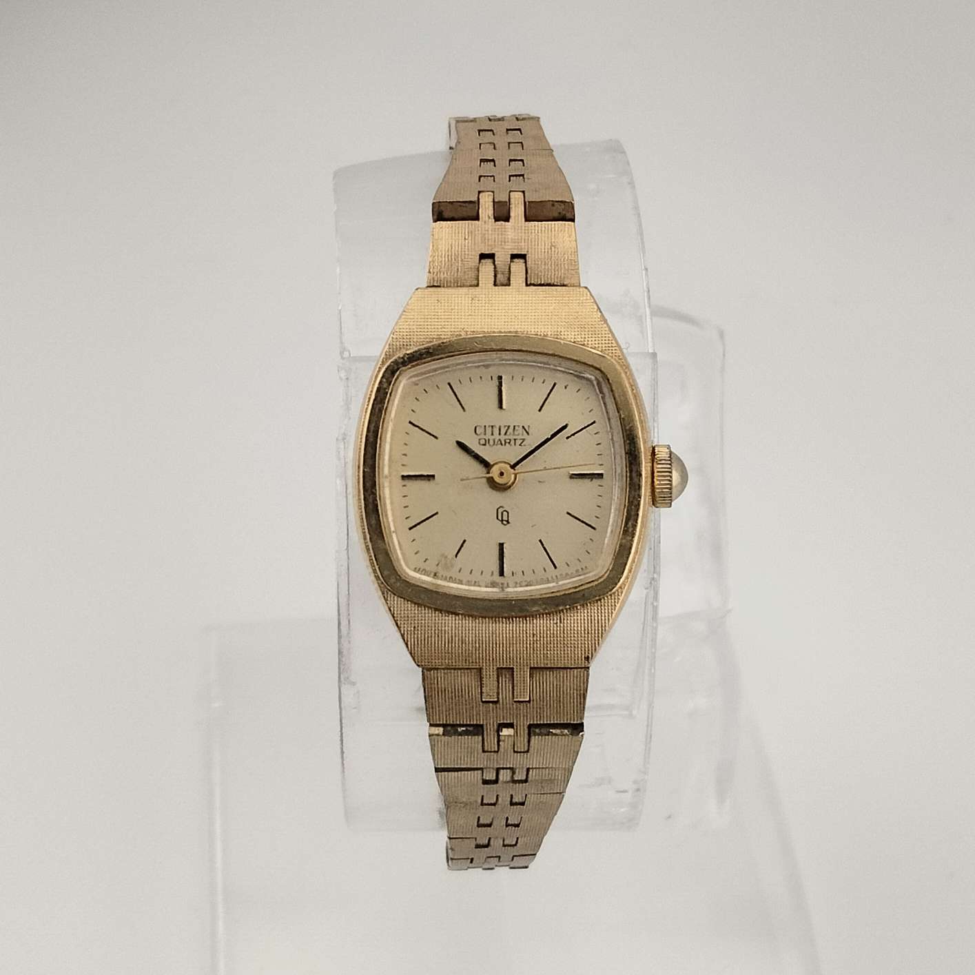 Citizen Petite Quartz Watch, Gold Tone, Rounded Square Dial, Bracelet Strap