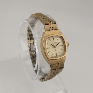 Citizen Petite Quartz Watch, Gold Tone, Rounded Square Dial, Bracelet Strap