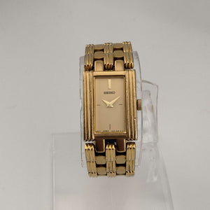 Seiko Women's Watch, All Gold Tone, Rectangular Dial, Bracelet Strap