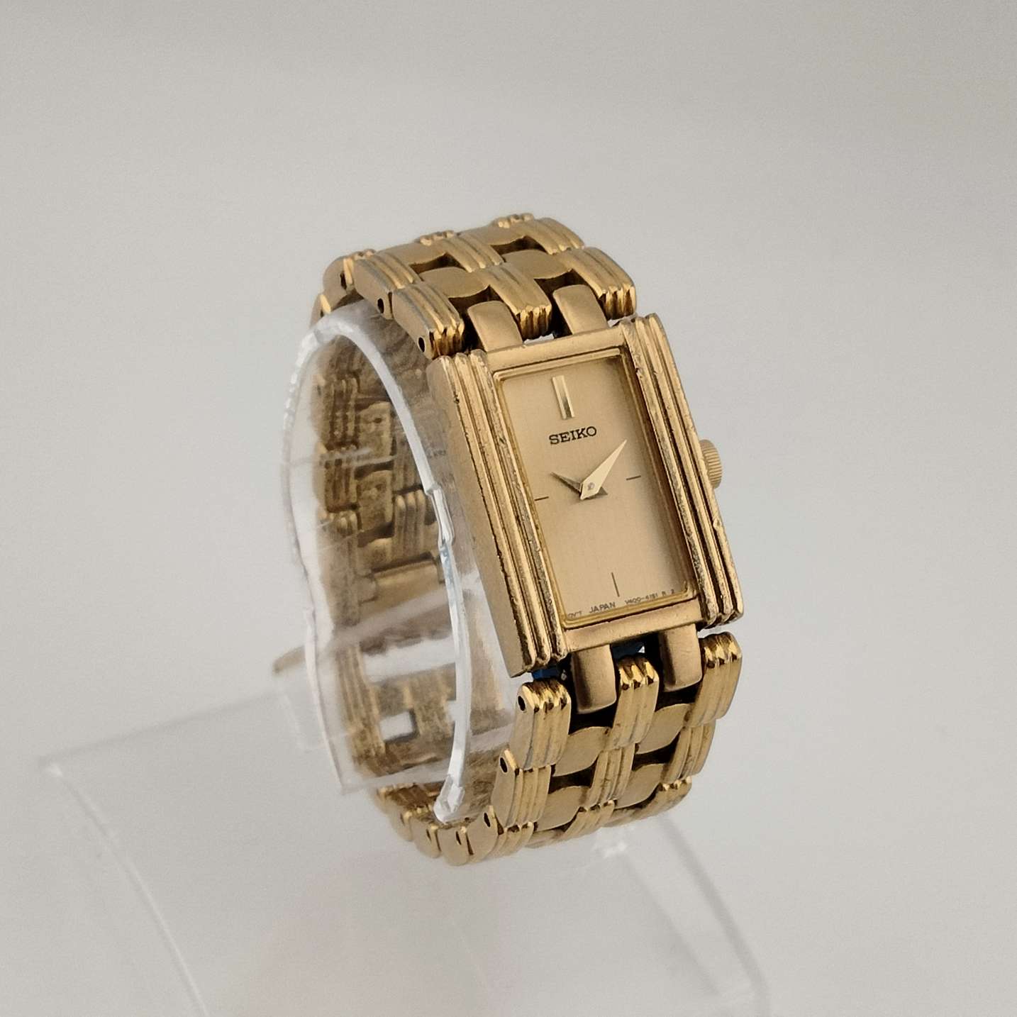 Seiko Women's Watch, All Gold Tone, Rectangular Dial, Bracelet Strap