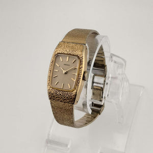 Seiko Women's Watch, Gold Tone, Rectangular Dial with Rounded Corners, Bracelet Strap