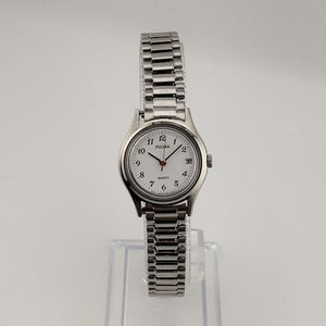 Pulsar Unisex Silver Tone Quartz Watch, Date Window, Stretch Strap