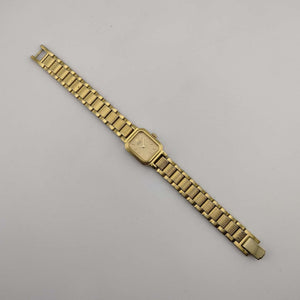 Seiko Women's All Gold Tone Quartz Watch, Rectangular Dial, Bracelet Strap