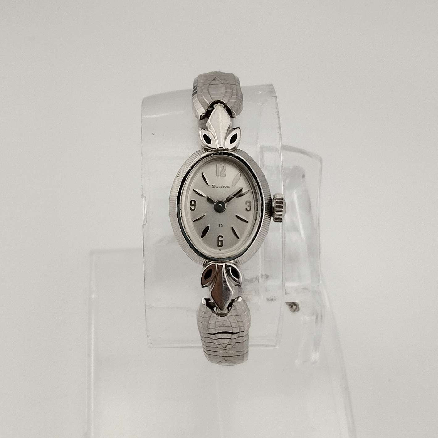 Bulova Petite Women's Silver Tone Watch, Oval Dial, Bracelet Strap