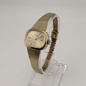 Geneva Unisex Gold Tone Watch, Horizontal Rectangle Dial, Adjustable Bracelet Strap