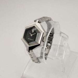 Wittnauer Petite Silver Tone Watch, Large Hexagonal Dial, Link Strap