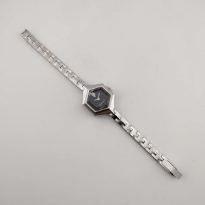 Wittnauer Petite Silver Tone Watch, Large Hexagonal Dial, Link Strap