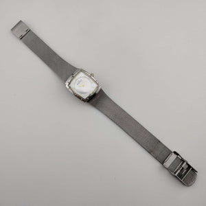 Skagen Women's Silver Tone Watch, Rectangular Mother of Pearl Dial, Adjustable Mesh Strap