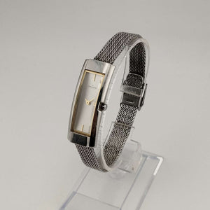 Skagen Unisex Silver Tone Watch, Elongated Rectangular Dial, Adjustable Mesh Strap