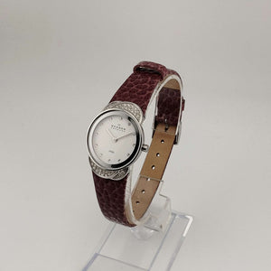 Skagen Women's Watch, Silver Tone and Jewel Details, White Dial, Genuine Purple Leather Strap (Copy)