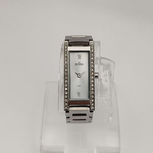 Skagen Women's Silver Tone Watch, Elongated Rectangular Dial, Jewel Detail, Link Strap