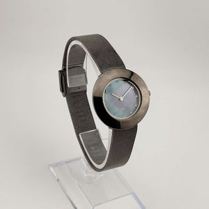 Skagen Unisex Watch, Silver Tone and Jewel Details, Circular Mother of Pearl Dial, Adjustable Mesh Strap