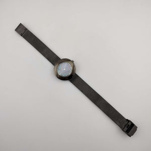 Skagen Unisex Watch, Silver Tone and Jewel Details, Circular Mother of Pearl Dial, Adjustable Mesh Strap