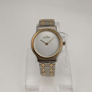 Skagen Unisex Silver and Gold Tone Watch, Circular Dial, Bracelet Strap