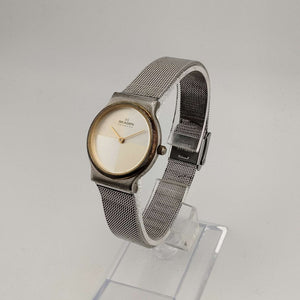 Skagen Unisex Silver and Gold Tone Watch, Circular Dial, Adjustable Mesh Strap