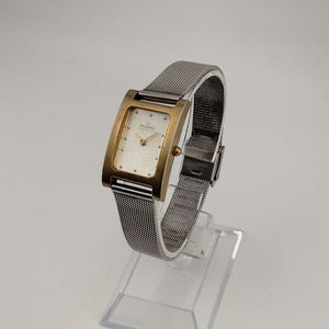 Skagen Unisex Silver and Gold Tone Watch, Rectangular Dial, Adjustable Mesh Strap