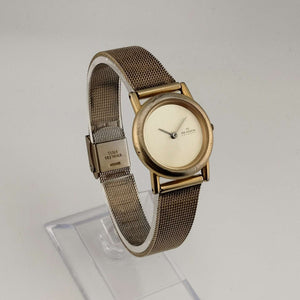 Skagen Unisex Gold Tone Watch, Circular Minimal Dial, Adjustable Mesh Strap