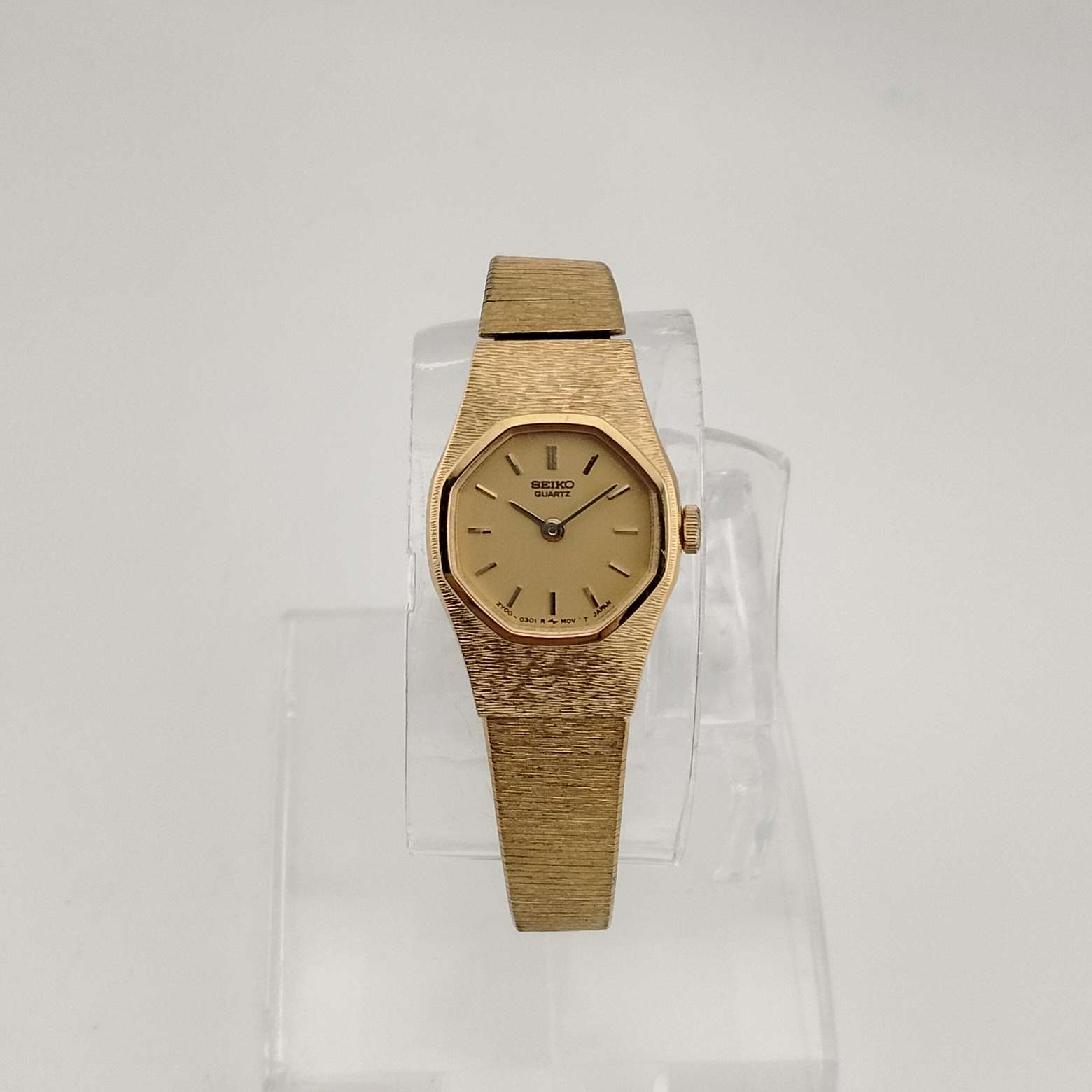 Seiko Women's Quartz All Gold Tone Watch, Octagonal Face, Bracelet Strap